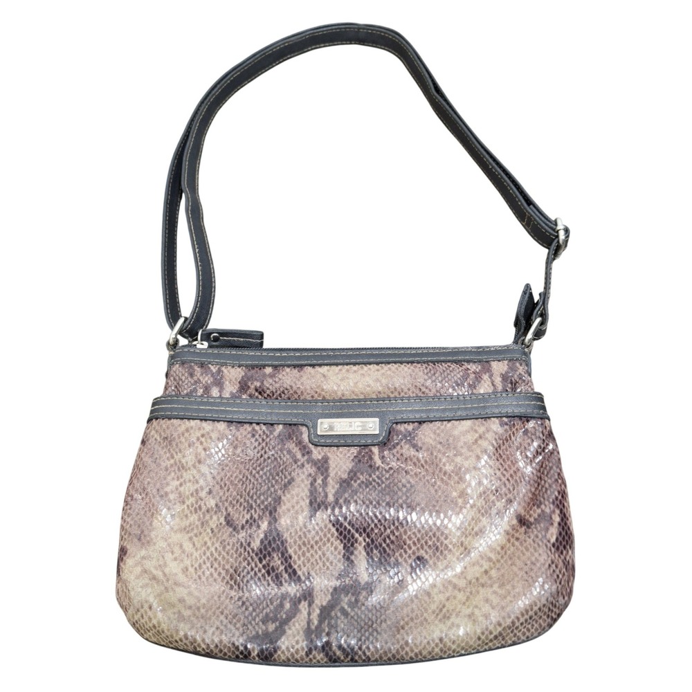 Relic Crossbody Bag Women's Small Brown Gray Tan Snakeskin Print Faux‎ Leather